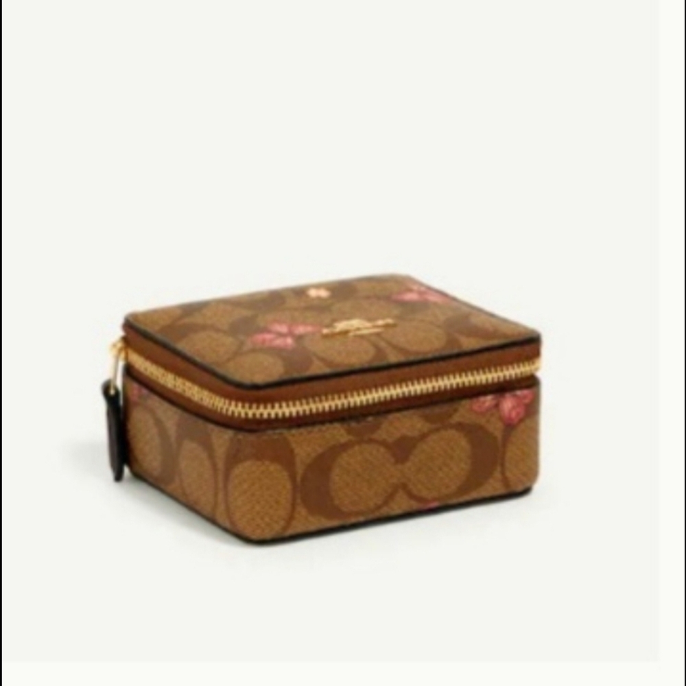 NEW Coach JEWELRY BOX IN SIGNATURE CANVAS WITH BUTTERFLY PRINT
